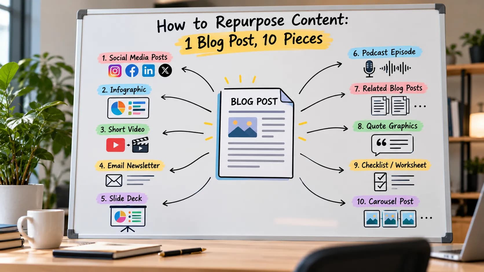 How to Repurpose Content: 1 Blog Post, 10 Pieces