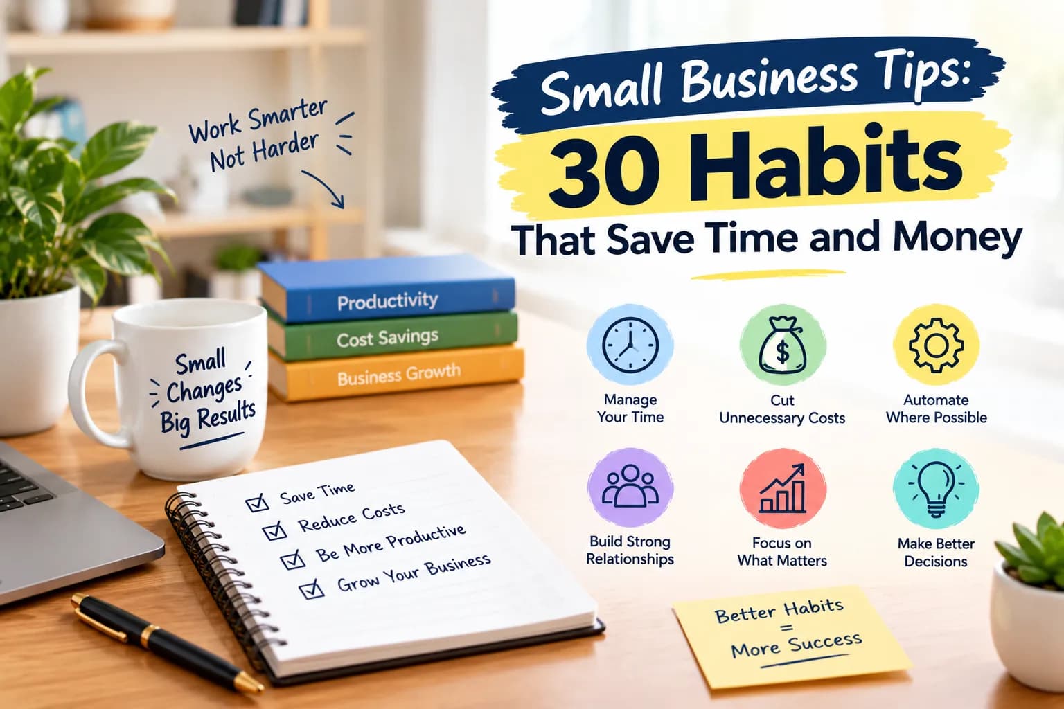 Small Business Tips: 30 Habits That Save Time and Money