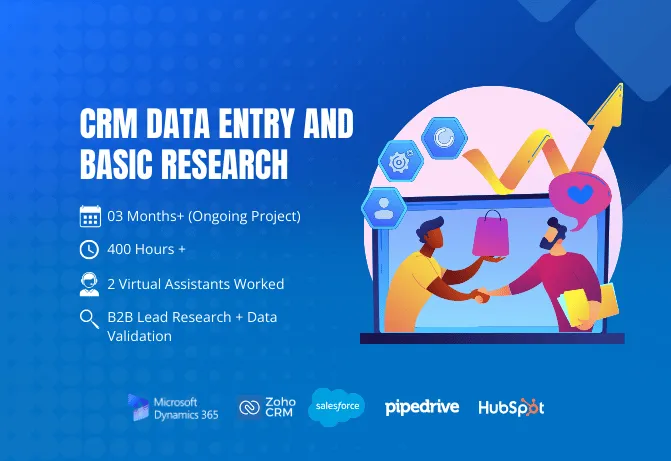 CRM Data Entry and Basic Research - IncludeWork portfolio